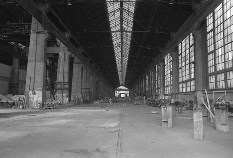 Intérieur de la travée E de la fonderie de fonte, vu de l'entrée nord. © Région Bourgogne-Franche-Comté, Inventaire du patrimoine