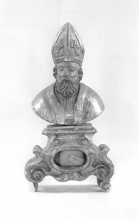 Saint évêque, buste droit. © Région Bourgogne-Franche-Comté, Inventaire du patrimoine