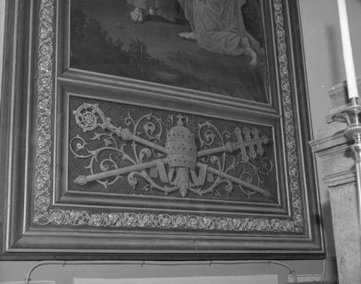 Détail du cartouche inférieur du cadre. © Région Bourgogne-Franche-Comté, Inventaire du patrimoine