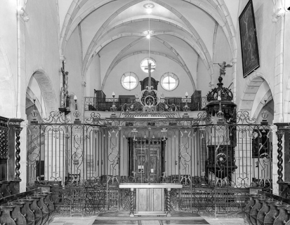 Intérieur : nef vue depuis l'avant-choeur . © Région Bourgogne-Franche-Comté, Inventaire du patrimoine