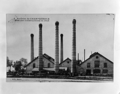 Aciéries de Champagnole. Etat des constructions en 1916. © Région Bourgogne-Franche-Comté, Inventaire du patrimoine