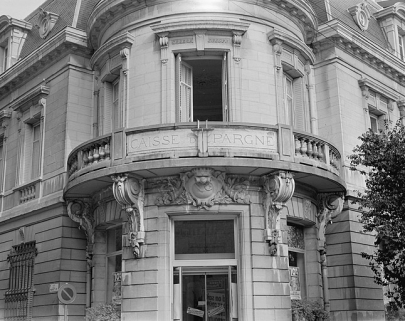 Détail de la rotonde de la façade principale. © Région Bourgogne-Franche-Comté, Inventaire du patrimoine
