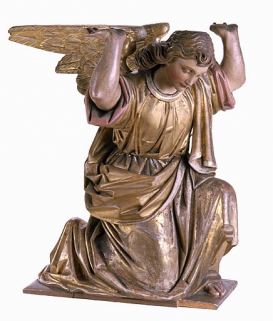 Ange de gauche, profil gauche (face principale). © Région Bourgogne-Franche-Comté, Inventaire du patrimoine