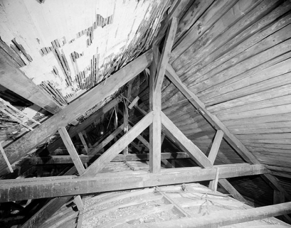 Charpente de la nef et extrados de la fausse-voûte. © Région Bourgogne-Franche-Comté, Inventaire du patrimoine