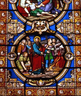 Un des 24 médaillons représentant la légende de saint Paul. © Région Bourgogne-Franche-Comté, Inventaire du patrimoine