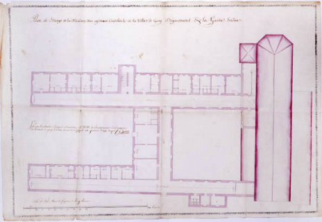 Plan du 1er étage du couvent. © Région Bourgogne-Franche-Comté, Inventaire du patrimoine