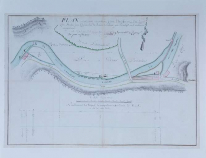 Plan relatif aux réclamations Contre L'Exhaussement des Eaux du Moulin Sous Charin Sur La Rivière de Vallouse [...]. © Région Bourgogne-Franche-Comté, Inventaire du patrimoine