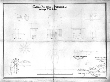 Détail des agrès, fourneaux, etc. des forges de Mr Lemire. © Région Bourgogne-Franche-Comté, Inventaire du patrimoine