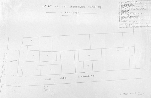 Plan-masse de la brasserie. © Région Bourgogne-Franche-Comté, Inventaire du patrimoine