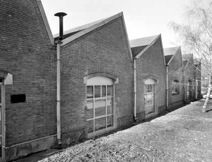 Atelier de teinturerie : détail des pignons de la façade est. © Région Bourgogne-Franche-Comté, Inventaire du patrimoine