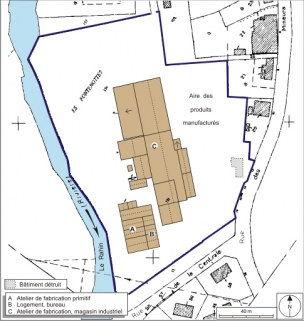 Plan-masse et de situation. Extrait du plan cadastral numérisé, 2008, section AN, échelle 1:1000 réduit à 1:1250. Source : Direction générale des Finances Publiques - Cadastre ; mise à jour : 2008. © Région Bourgogne-Franche-Comté, Inventaire du patrimoine