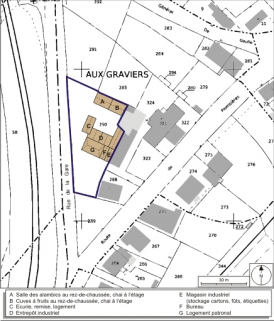 Plan-masse et de situation. Extrait du plan cadastral numérisé, 2008, section AE, 1:1000. Source : Direction générale des Finances Publiques - Cadastre ; mise à jour : 2008. © Région Bourgogne-Franche-Comté, Inventaire du patrimoine