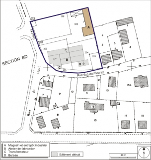 Plan-masse et de situation. Extrait du plan cadastral numérisé, 2008, section AZ, 1:1000. Source : Direction générale des Finances Publiques - Cadastre ; mise à jour : 2008. © Région Bourgogne-Franche-Comté, Inventaire du patrimoine