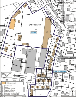 Plan-masse et de situation. Extrait du plan cadastral numérisé, 2008, section AS, 1:1000 réduit à 1:3000. Source : Direction générale des Finances Publiques - Cadastre ; mise à jour : 2008. © Région Bourgogne-Franche-Comté, Inventaire du patrimoine