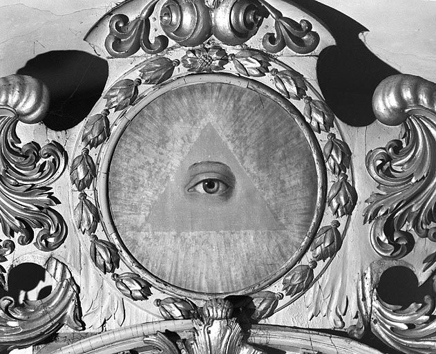 Détail du retable : la Trinité. © Région Bourgogne-Franche-Comté, Inventaire du patrimoine