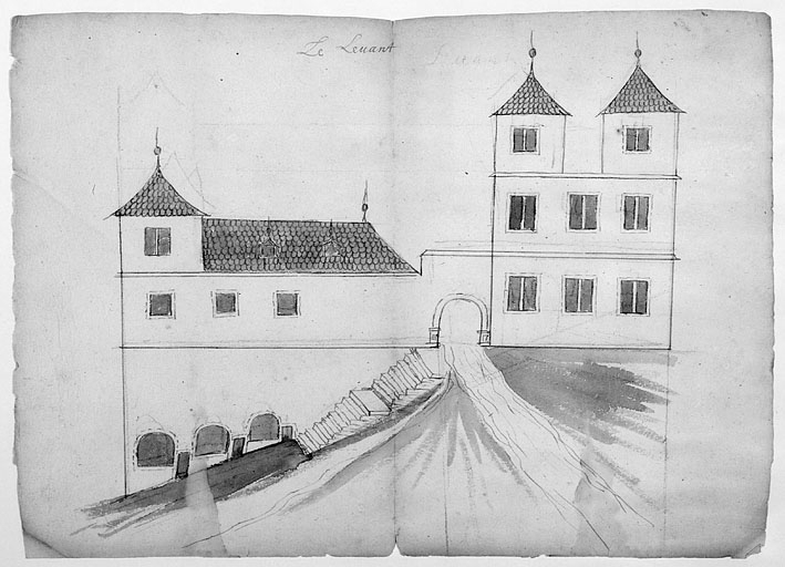 Le levant [élévation extérieure de l'Université], 1ère moitié 18e siècle. © Région Bourgogne-Franche-Comté, Inventaire du patrimoine