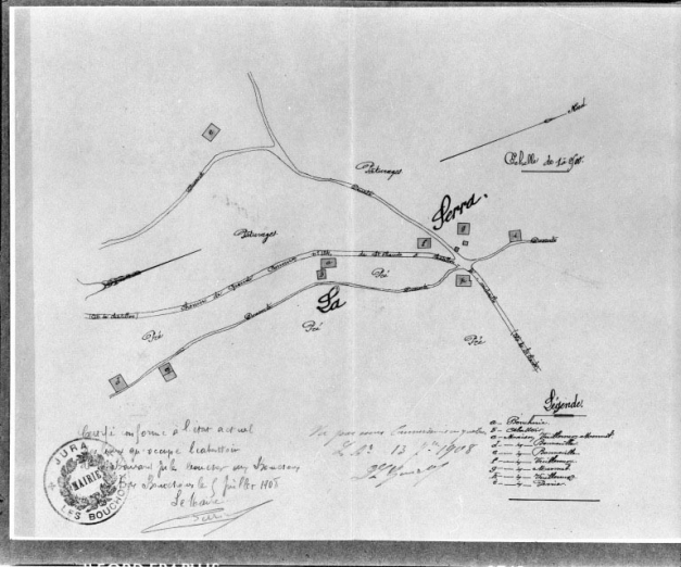 Boucherie à M. Bouvard, Jules, aux Bouchoux. Plan des lieux. © Région Bourgogne-Franche-Comté, Inventaire du patrimoine