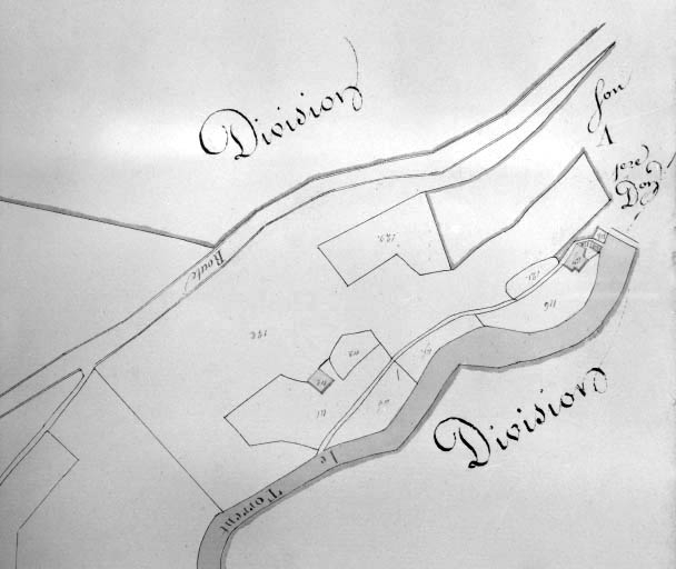Saint-Claude. Section D [plan de situation extrait du plan cadastral]. © Région Bourgogne-Franche-Comté, Inventaire du patrimoine
