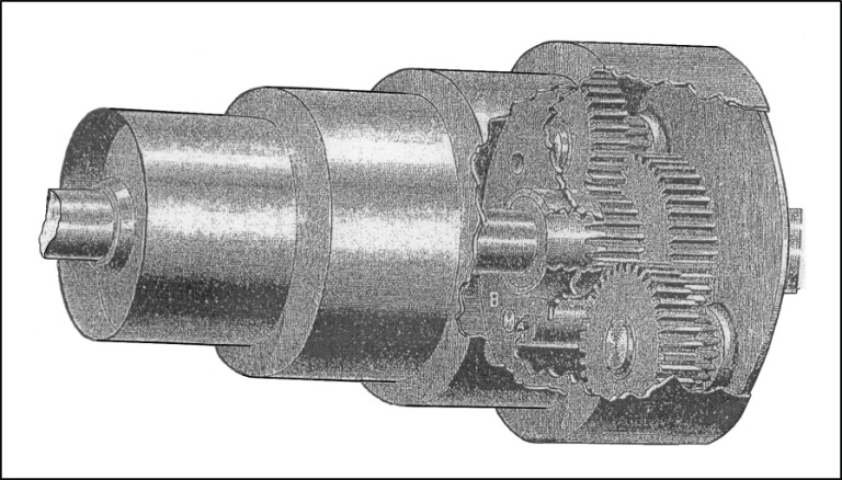 Perceuse à colonne. Harnais dissimulé dans le cône à gradins. © Région Bourgogne-Franche-Comté, Inventaire du patrimoine