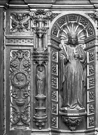 Détail du maître-autel : l'Eglise. © Région Bourgogne-Franche-Comté, Inventaire du patrimoine