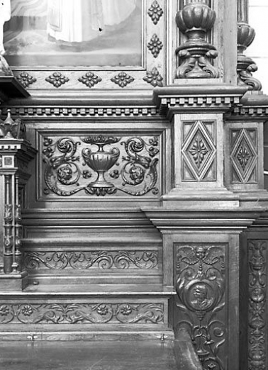 Autel-retable sud : détail d'un décor . © Région Bourgogne-Franche-Comté, Inventaire du patrimoine