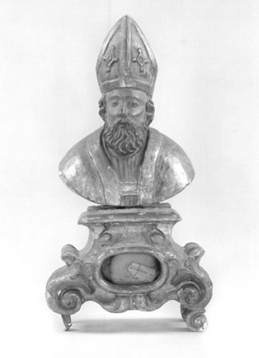 Saint évêque, buste droit. © Région Bourgogne-Franche-Comté, Inventaire du patrimoine