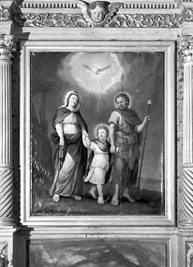 Autel latéral droit : tableau la Sainte Famille. © Région Bourgogne-Franche-Comté, Inventaire du patrimoine