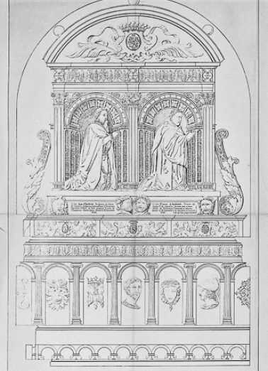 Face du mausolée : projet de restauration. © Région Bourgogne-Franche-Comté, Inventaire du patrimoine