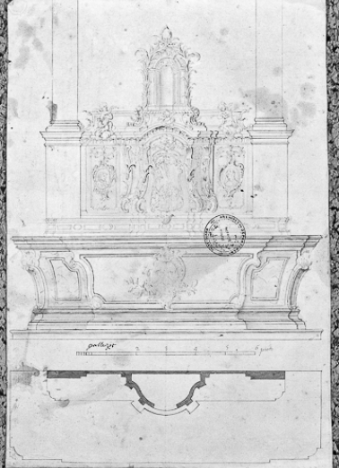 Dessin de l'autel et du tabernacle pour l'église. © Région Bourgogne-Franche-Comté, Inventaire du patrimoine
