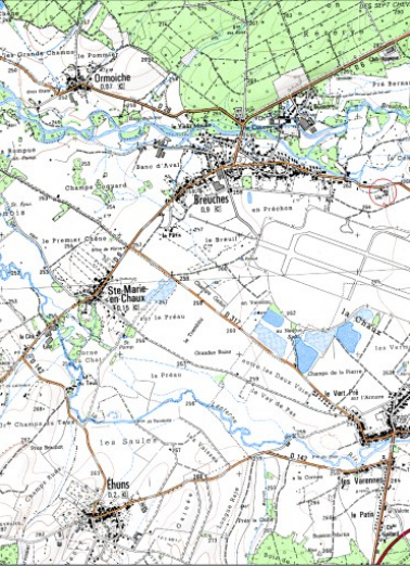 Carte de localisation. Carte topographique au 1:25000, I.G.N., Luxeuil-les-Bains, 3420 E. SCAN 25 © IGN - 2008, Licence n°2008CISE29-68. © Région Bourgogne-Franche-Comté, Inventaire du patrimoine