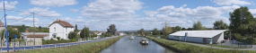 Echelle d'écluses depuis le pont sur l'écluse 01. © Région Bourgogne-Franche-Comté, Inventaire du patrimoine
