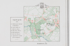 Situation de la villa dans le quartier thermal en 1878. © Région Bourgogne-Franche-Comté, Inventaire du patrimoine