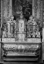 Vue de l'autel, des gradins d'autel et du tabernacle. © Région Bourgogne-Franche-Comté, Inventaire du patrimoine