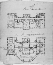 Projet de plan au rez-de-chaussée [... et] Plan du 1er étage [...], vers 1771-1772. © Région Bourgogne-Franche-Comté, Inventaire du patrimoine
