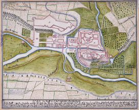 Plan der Statt und des Schlosses Montbéliard, fin 17e ou début 18e siècle. © Région Bourgogne-Franche-Comté, Inventaire du patrimoine