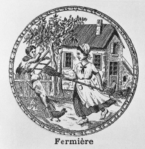 Figure mobile : la fermière. © Région Bourgogne-Franche-Comté, Inventaire du patrimoine