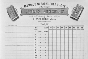 Fabrique de tabatières buffle et bois étrangers Jules Vincent. © Région Bourgogne-Franche-Comté, Inventaire du patrimoine