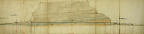 Avant-projet de dérivation sous la citadelle de Besançon [tracé A]. Profil en long, 1874. © Région Bourgogne-Franche-Comté, Inventaire du patrimoine