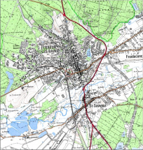 Carte de localisation. Carte topographique au 1:25000, I.G.N., Luxeuil-les-Bains, 3420 E. SCAN 25 © IGN - 2008, Licence n°2008CISE29-68. © Région Bourgogne-Franche-Comté, Inventaire du patrimoine