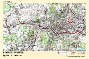 Carte de localisation. Carte topographique, IGN, 2012, dalle 0840-2190-L2E, échelle 1:25 000. © Région Franche-Comté, Inventaire du Patrimoine, ADAGP