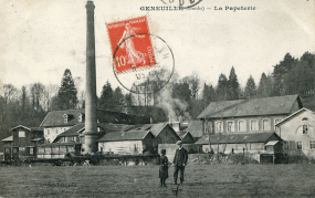 Geneuille (Doubs) - La papeterie, carte postale, s.d. [fin 19e ou début 20e siècle]. © Région Bourgogne-Franche-Comté, Inventaire du patrimoine