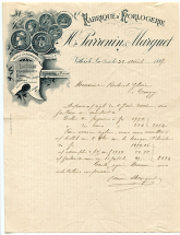 Fabrique d'horlogerie H. Parrenin & Marguet [papier à en-tête], 31 août 1897. © Région Bourgogne-Franche-Comté, Inventaire du patrimoine