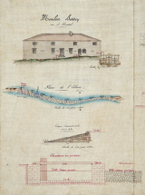 Plan du moulin Bossey (1857). © Région Bourgogne-Franche-Comté, Inventaire du patrimoine