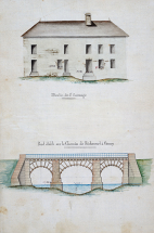 Plan du moulin Clotilde et du pont reliant Ormoy à Richecourt (1857). © Région Bourgogne-Franche-Comté, Inventaire du patrimoine