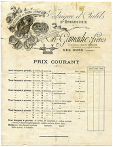 Prix courant de la société Charles Garnache Frères, s.d. [limite 19e siècle 20e siècle]. © Région Bourgogne-Franche-Comté, Inventaire du patrimoine