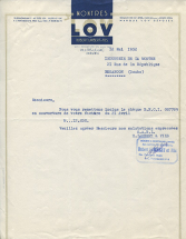 Papier à en-tête de la société Hubert Lambert et Fils, 12 mai 1952. © Région Bourgogne-Franche-Comté, Inventaire du patrimoine
