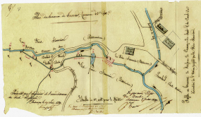 Plan du hameau de Theverot, commune des Gras [... : détail], 19 janvier 1839. © Région Bourgogne-Franche-Comté, Inventaire du patrimoine