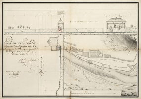 Plan et profils [...] du sieur Pouguet pour l'établissement d'une usine à Ornans sur la Loue, 1822. © Région Bourgogne-Franche-Comté, Inventaire du patrimoine