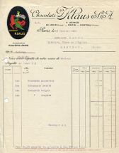 Facture à en-tête de la société Klaus SA, 18 janvier 1923. © Région Bourgogne-Franche-Comté, Inventaire du patrimoine