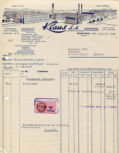 Facture à en-tête de la société Klaus SA, 21 juillet 1944. © Région Bourgogne-Franche-Comté, Inventaire du patrimoine